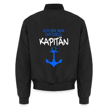Führerschein Boot Kapitän Motorboot Geschenk - Unisex Bomberjacke - Schwarz - Hinten - AI Model Male 185 light (185cm)