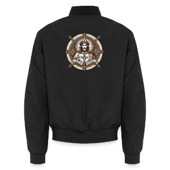 Logo de l’Antiq de Jésus-Christ - Bomber unisexe - noir - Dos - AI Model Male 185 light (185cm)
