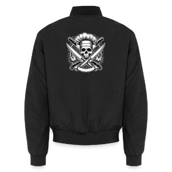 Logo du crâne de chef - Bomber unisexe - noir - Dos - AI Model Male 185 light (185cm)