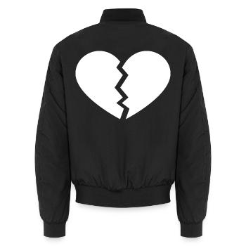 Zerbrochenes Herz Motiv - Unisex Bomberjacke - Schwarz - Hinten - AI Model Male 185 light (185cm)