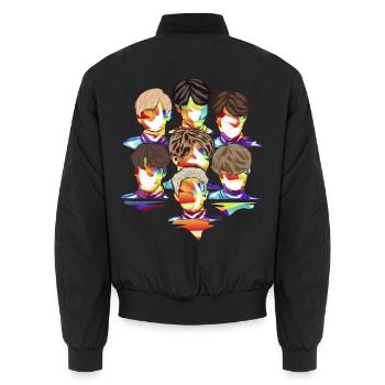 Pulsierende K-Pop Konzertnacht - Unisex Bomberjacke - Schwarz - Hinten - AI Model Male 185 light (185cm)
