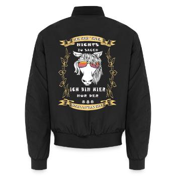  Stallbursche Pferd Tiere Stall Pony  - Unisex Bomberjacke - Schwarz - Hinten - AI Model Male 185 light (185cm)