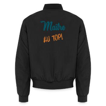 MEISTER - Unisex Bomberjacke - Schwarz - Hinten - AI Model Male 185 light (185cm)