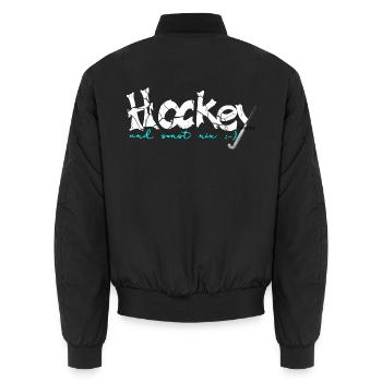Hockey und sonst nix Feldhockey Feldhockey - Unisex Bomberjacke - Schwarz - Hinten - AI Model Male 185 light (185cm)