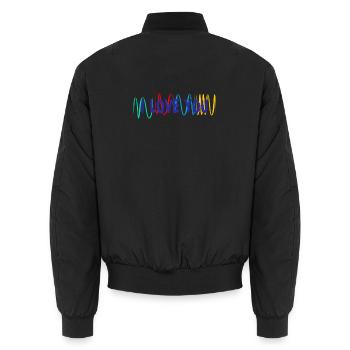 VALENTINSTAG. ICH LIEBE DICH. ICH LIEBE DICH. LIEBE. LIEBE - Unisex Bomberjacke - Schwarz - Hinten - AI Model Male 185 light (185cm)