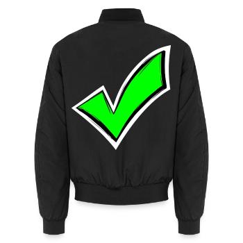 Häkchen hacken Farbig gesehen - Unisex Bomberjacke - Schwarz - Hinten - AI Model Male 185 light (185cm)