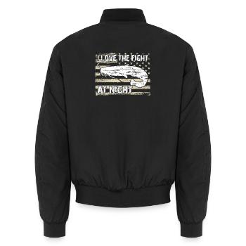 Wels Wallerfischen - Unisex Bomberjacke - Schwarz - Hinten - AI Model Male 185 light (185cm)