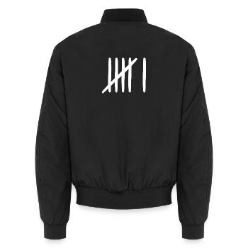 6 Geburtstag Strichliste 6 Jahre alt - Unisex Bomberjacke - Schwarz - Hinten - AI Model Male 185 light (185cm)