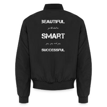 beautiful successful smart - Unisex Bomberjacke - Schwarz - Hinten - AI Model Male 185 light (185cm)