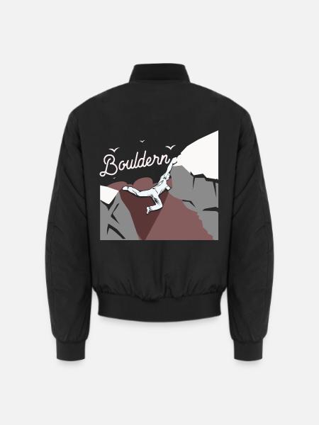 Schwindelfreier Boulderer Felswand - Unisex Bomberjacke - Schwarz