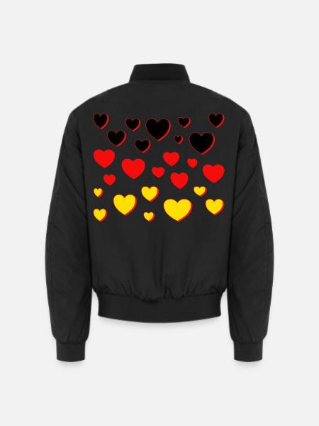 deutschland Fahne Herzen - Unisex Bomberjacke - Schwarz