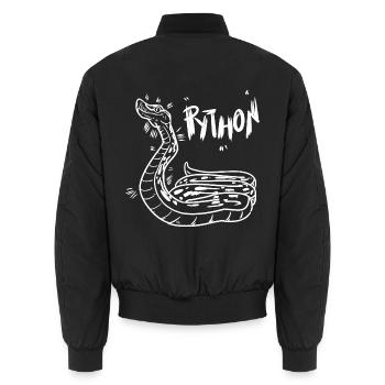 Anmutige Python Terrarienfreund - Unisex Bomberjacke - Schwarz - Hinten - AI Model Male 185 light (185cm)