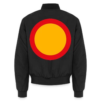 schild rund blanco - Unisex Bomberjacke - Schwarz - Hinten - AI Model Male 185 light (185cm)