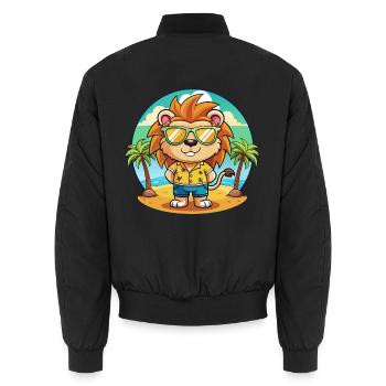 Löwe Lustige Cartoon Sommer Strand Sonnenbrille - Unisex Bomberjacke - Schwarz - Hinten - AI Model Male 185 light (185cm)