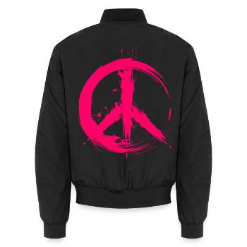 Hippy Peace Symbol Hippie Frieden Freiheit Liebe - Unisex Bomberjacke - Schwarz - Hinten - AI Model Male 185 light (185cm)