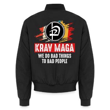 Krav Maga - Bomber unisexe - noir - Dos - AI Model Male 185 light (185cm)