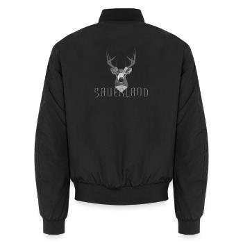 Sauerland Geweih silber/grau - Unisex Bomberjacke - Schwarz - Hinten - AI Model Male 185 light (185cm)
