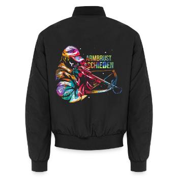 Wackerer Armbrustschütze Mittelalter - Unisex Bomberjacke - Schwarz - Hinten - AI Model Male 185 light (185cm)