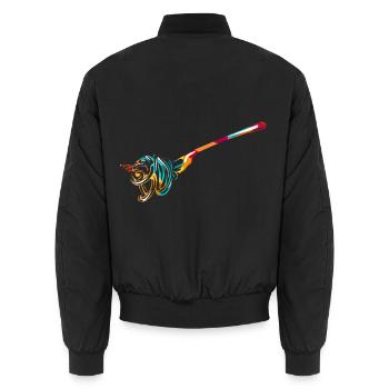 Herzhafter Spaghetti Kochabend - Unisex Bomberjacke - Schwarz - Hinten - AI Model Male 185 light (185cm)