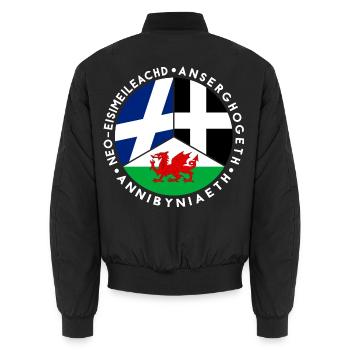Schottische, walisische, kornische Unabhängigkeit, keltisch - Unisex Bomberjacke - Schwarz - Hinten - AI Model Male 185 light (185cm)