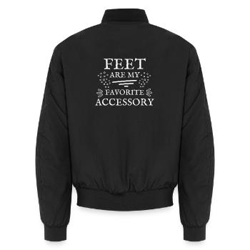 Lustige Füße Liebhaber Zitate - Füße sind mein Favorit acc - Unisex Bomberjacke - Schwarz - Hinten - AI Model Male 185 light (185cm)