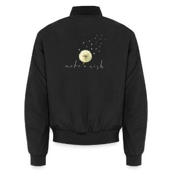 make a wish Pusteblume - Unisex Bomberjacke - Schwarz - Hinten - AI Model Male 185 light (185cm)
