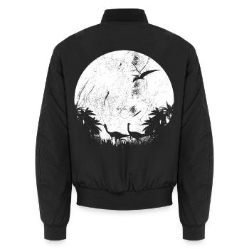 Gallimimus Dino Echse - Unisex Bomberjacke - Schwarz - Hinten - AI Model Male 185 light (185cm)
