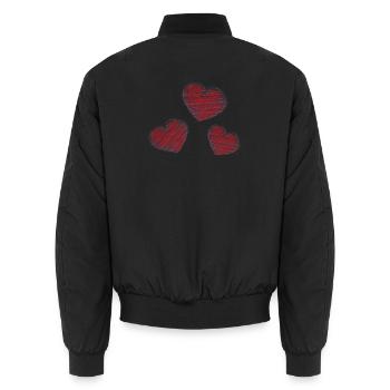 HEILIGER VALENTINSTAG. ICH LIEBE DICH. ICH LIEBE DICH. LIEBE. LIEBE - Unisex Bomberjacke - Schwarz - Hinten - AI Model Male 185 light (185cm)