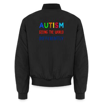 Autismus anders sehen - Unisex Bomberjacke - Schwarz - Hinten - AI Model Male 185 light (185cm)