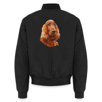 Irish Setter Red - Unisex Bomberjacke - Schwarz - Hinten - AI Model Male 185 light (185cm)