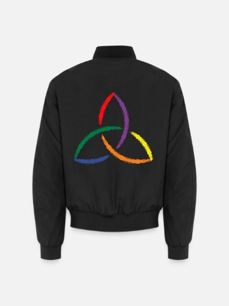 Keltisches Symbol Triquetra Regenbogen - Unisex Bomberjacke - Schwarz