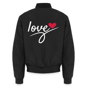 Liebe Valentinstag Romantisch - Unisex Bomberjacke - Schwarz - Hinten - AI Model Male 185 light (185cm)