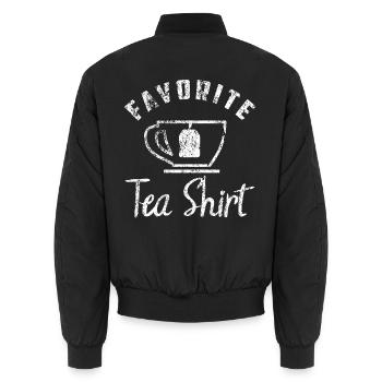 Tee - Unisex Bomberjacke - Schwarz - Hinten - AI Model Male 185 light (185cm)