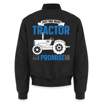 Nur noch einen Traktor verspreche ich Bauernhof Ba - Unisex Bomberjacke - Schwarz - Hinten - AI Model Male 185 light (185cm)