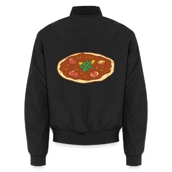 Würziges Lahmacun Fladenbrot - Unisex Bomberjacke - Schwarz - Hinten - AI Model Male 185 light (185cm)