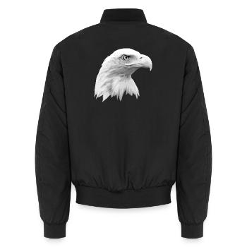 Adlerkopf, Weißkopfseeadler, Adler, Greifvogel aus - Unisex Bomberjacke - Schwarz - Hinten - AI Model Male 185 light (185cm)