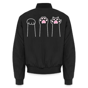 Cat Paw Game Cat Paws Stone Paper Scissors - Unisex Bomber Jacket - black - Back - AI Model Male 185 light (185cm)
