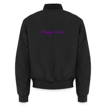 RETRAITE. RETRAITE. RETRAITEE. BONNE RETRAITE - Bomber unisexe - noir - Dos - AI Model Male 185 light (185cm)