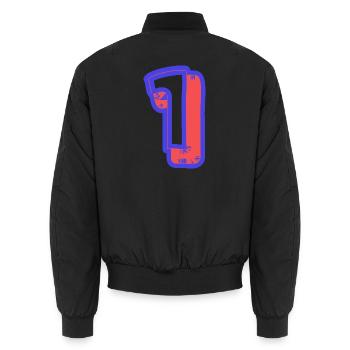 1. 1 JAHR. 1. JAHRESTAG. 1 JAHR GEBURTSTAG - Unisex Bomberjacke - Schwarz - Hinten - AI Model Male 185 light (185cm)