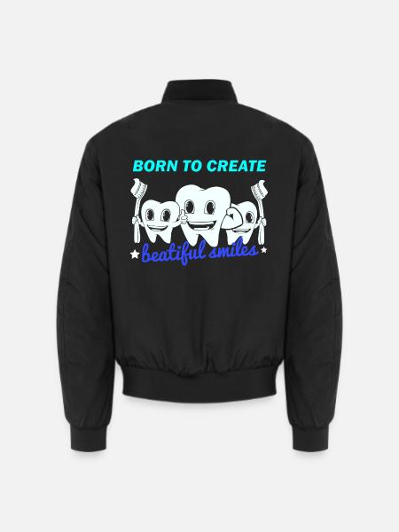 Zähne Spruch Zahnmedizin Zahnarzt Zahnärztin - Unisex Bomberjacke - Schwarz