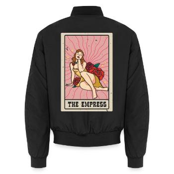 Die Kaiserin Tarotkarte Schamane Wahrsagerei - Unisex Bomberjacke - Schwarz - Hinten - AI Model Male 185 light (185cm)