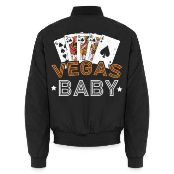 Vegas Baby Glücksspiel Kasino Las Vegas Nevada Str - Unisex Bomberjacke - Schwarz - Hinten - AI Model Male 185 light (185cm)