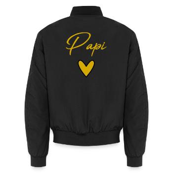 PAPY. FÊTE DES PÈRES. BONNE FÊTE PAPY - Bomber unisexe - noir - Dos - AI Model Male 185 light (185cm)