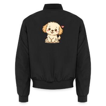 Kleiner Hund – treu & niedlich - Unisex Bomberjacke - Schwarz - Hinten - AI Model Male 185 light (185cm)