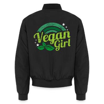 Veganerin Geschenk - Unisex Bomberjacke - Schwarz - Hinten - AI Model Male 185 light (185cm)
