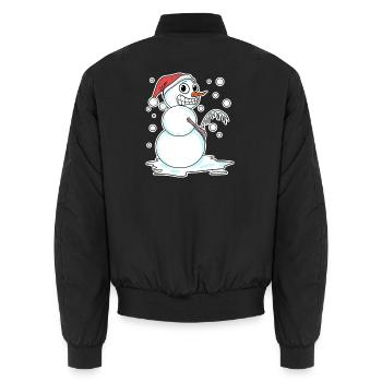 Snowman funny - Unisex Bomber Jacket - black - Back - AI Model Male 185 light (185cm)