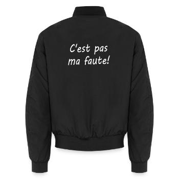 C'est pas ma faute ! - Bomber unisexe - noir - Dos - AI Model Male 185 light (185cm)