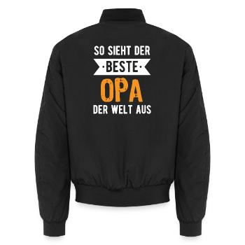 So sieht der beste Opa der Welt aus - Unisex Bomberjacke - Schwarz - Hinten - AI Model Male 185 light (185cm)