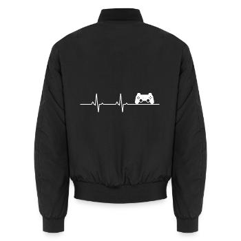 Konsolen-Heartbeat - Unisex Bomberjacke - Schwarz - Hinten - AI Model Male 185 light (185cm)