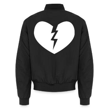 Zerbrochenes Herz Icon - Unisex Bomberjacke - Schwarz - Hinten - AI Model Male 185 light (185cm)